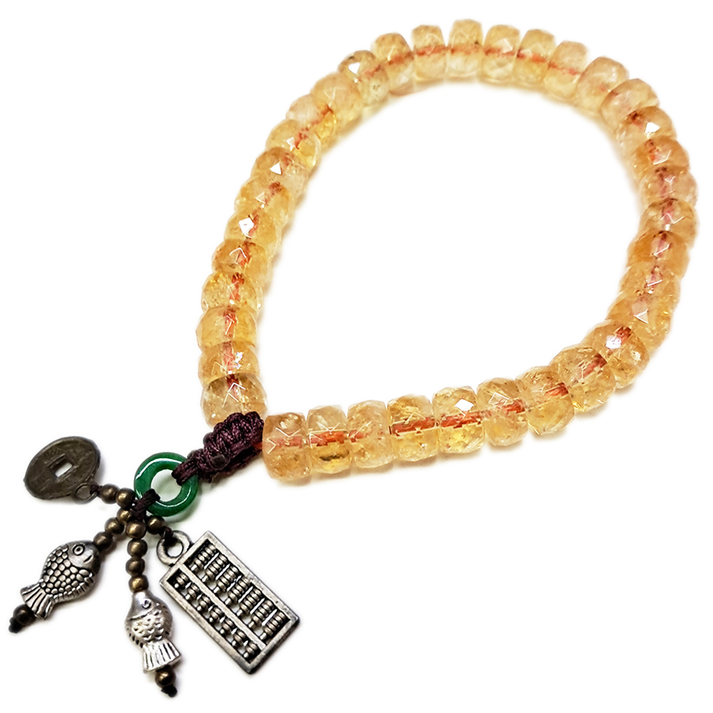 金吉祥{琺瑯}&黃晶{晶鑽}手鍊8*5mm【十方】131902