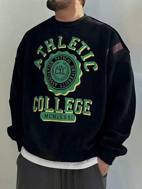 拼布英文字衛衣 COVILL-066T