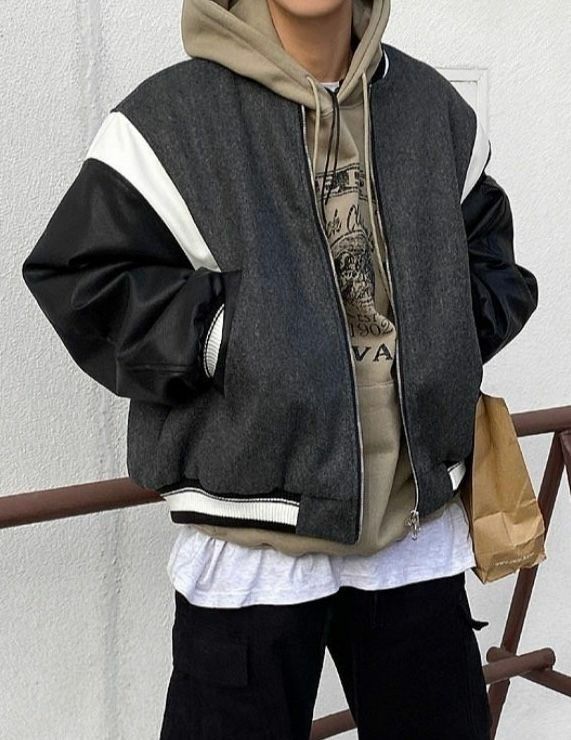 拼色拉鍊外套(薄夾棉) JK2302