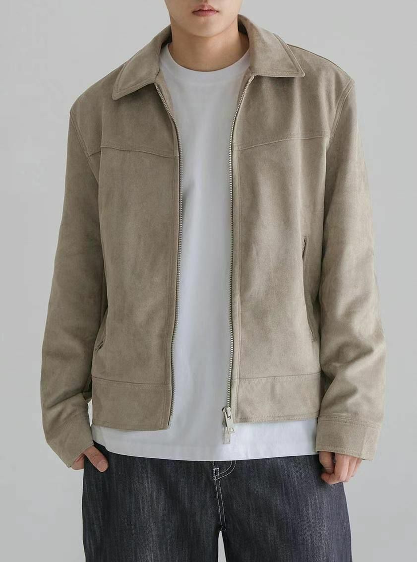 反領拉鍊猄皮褸 RAYGUN-009JK