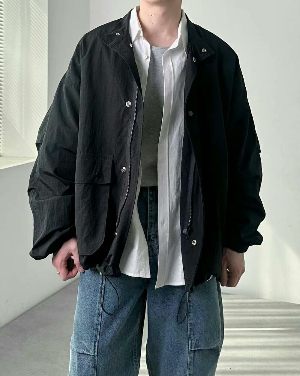 淨色企領拉鍊外套 COSTES-018JK