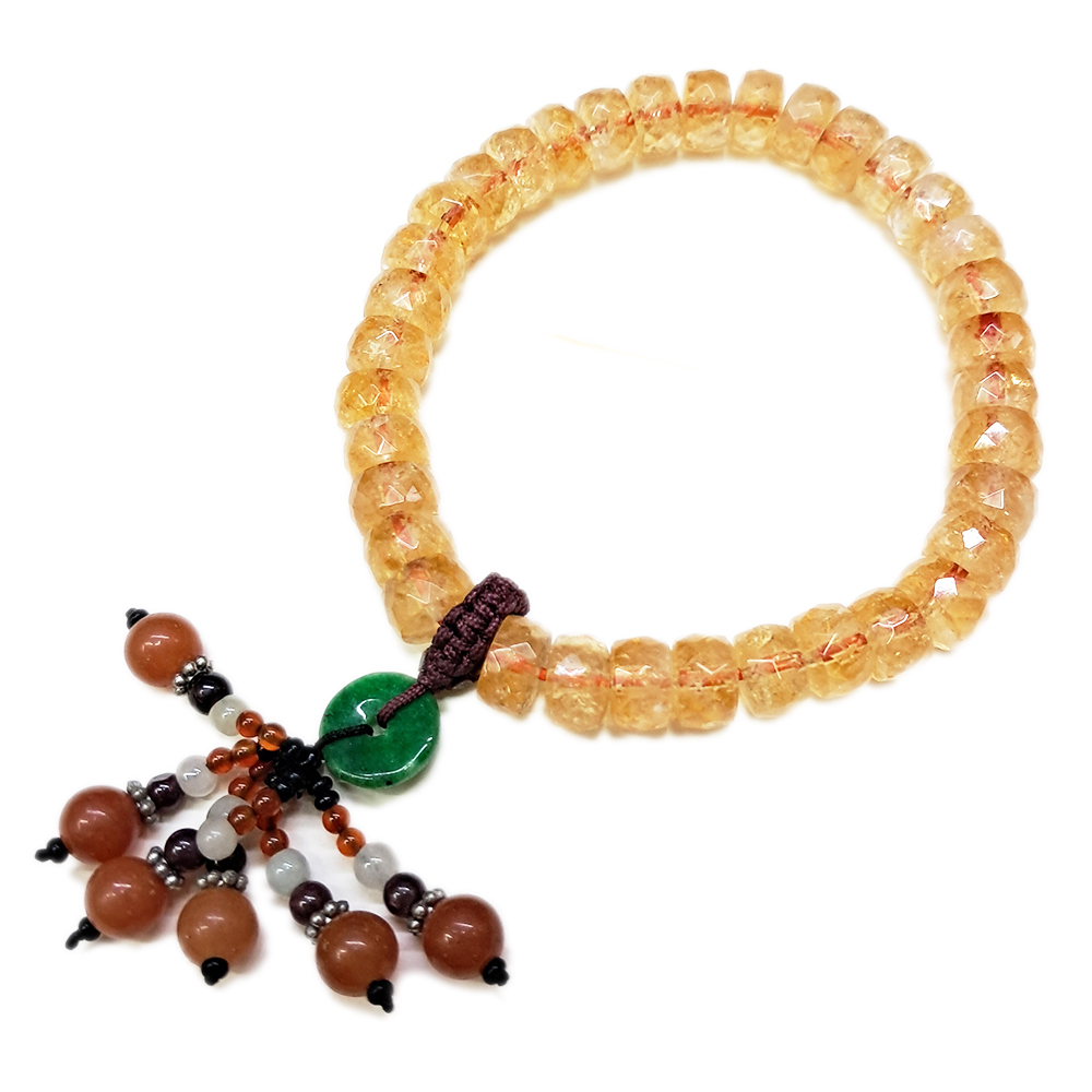 黃晶{晶鑽}手珠8*5mm+圓滿流蘇【十方】131909