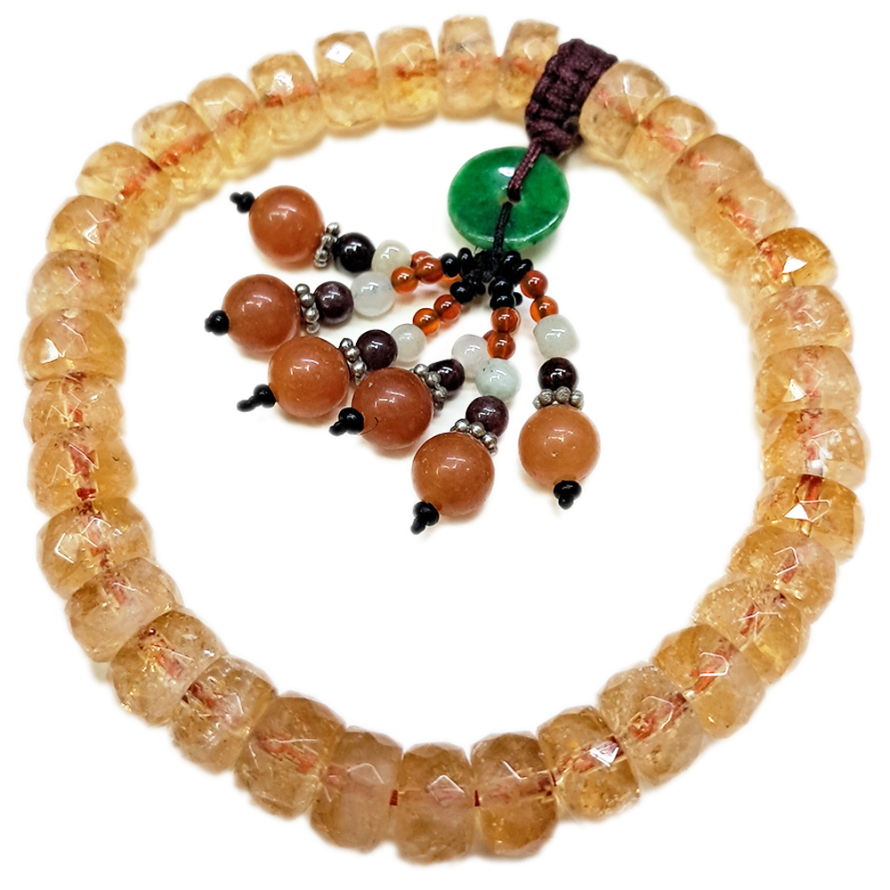 黃晶{晶鑽}手珠8*5mm+圓滿流蘇【十方】131909