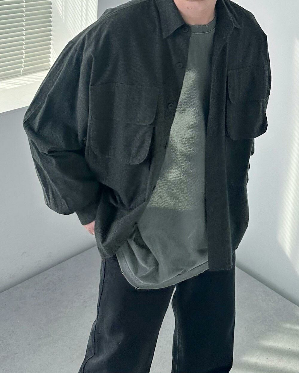 淨色四袋口長袖恤衫 COSTES-006S