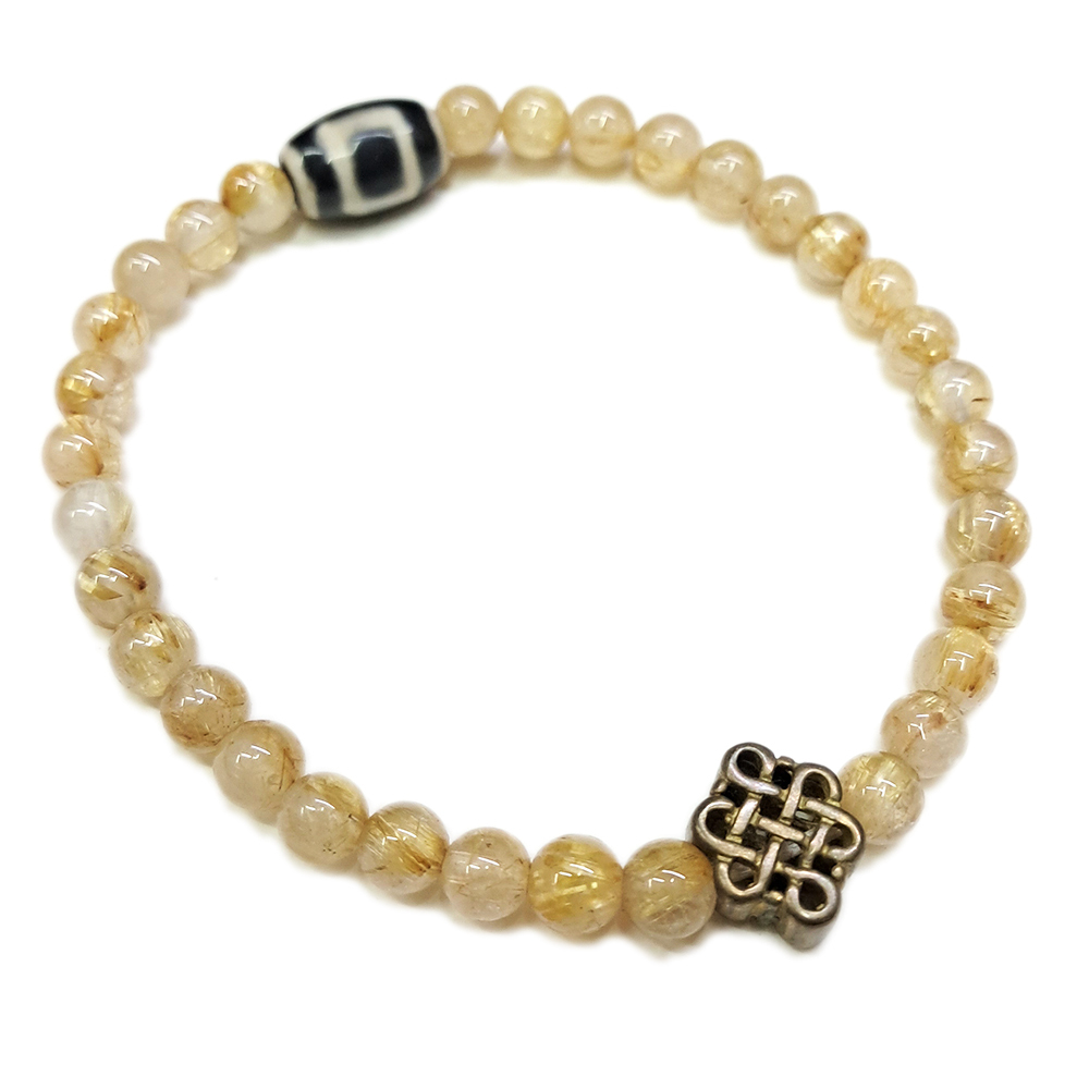 天地眼天珠&金吉祥&鈦晶手珠5mm【十方】130175