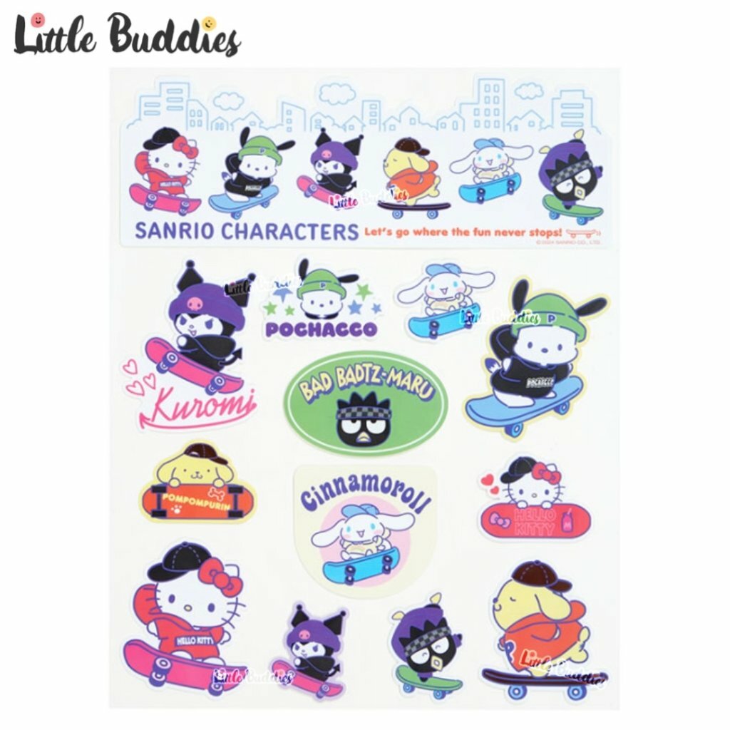 日本 Sanrio 滑板系列 - 貼紙套裝 (13入)