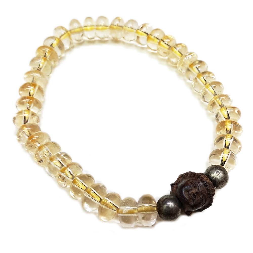 佛首{土沉}+黃晶手珠7*4mm【十方】134918