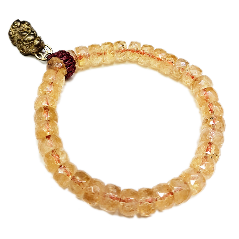 金貔貅&黃晶{晶鑽}手珠5*8mm【十方】131791