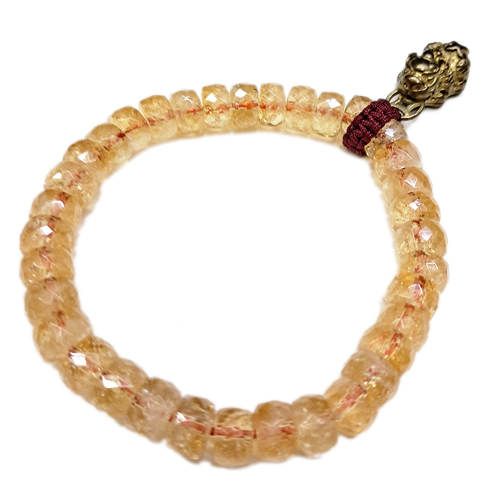 金貔貅&黃晶{晶鑽}手珠5*8mm【十方】131791