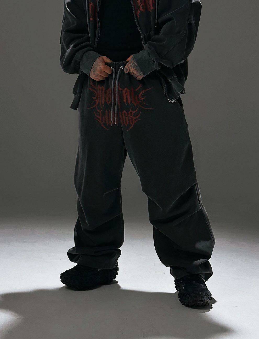 洗水英文字可束腳鬆身運動褲 TAC-0002P