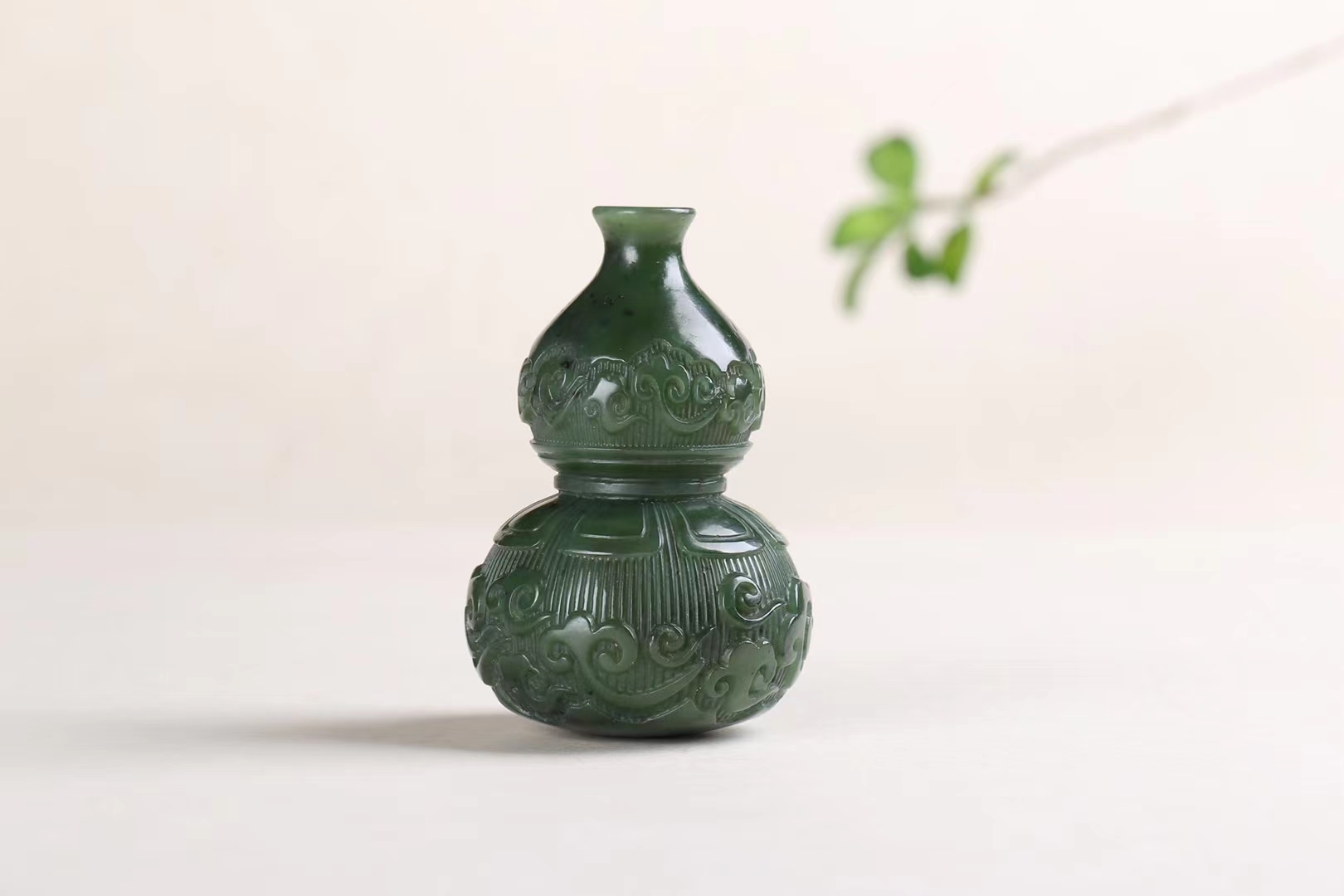 和田玉福祿雙全小擺件,天然和田玉軟玉