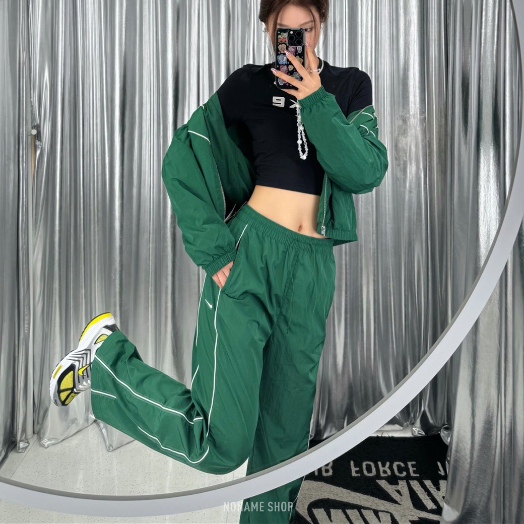 NIKE WINDRUNNER 復古 梭織 寬鬆 長褲 峽谷綠 (女款)