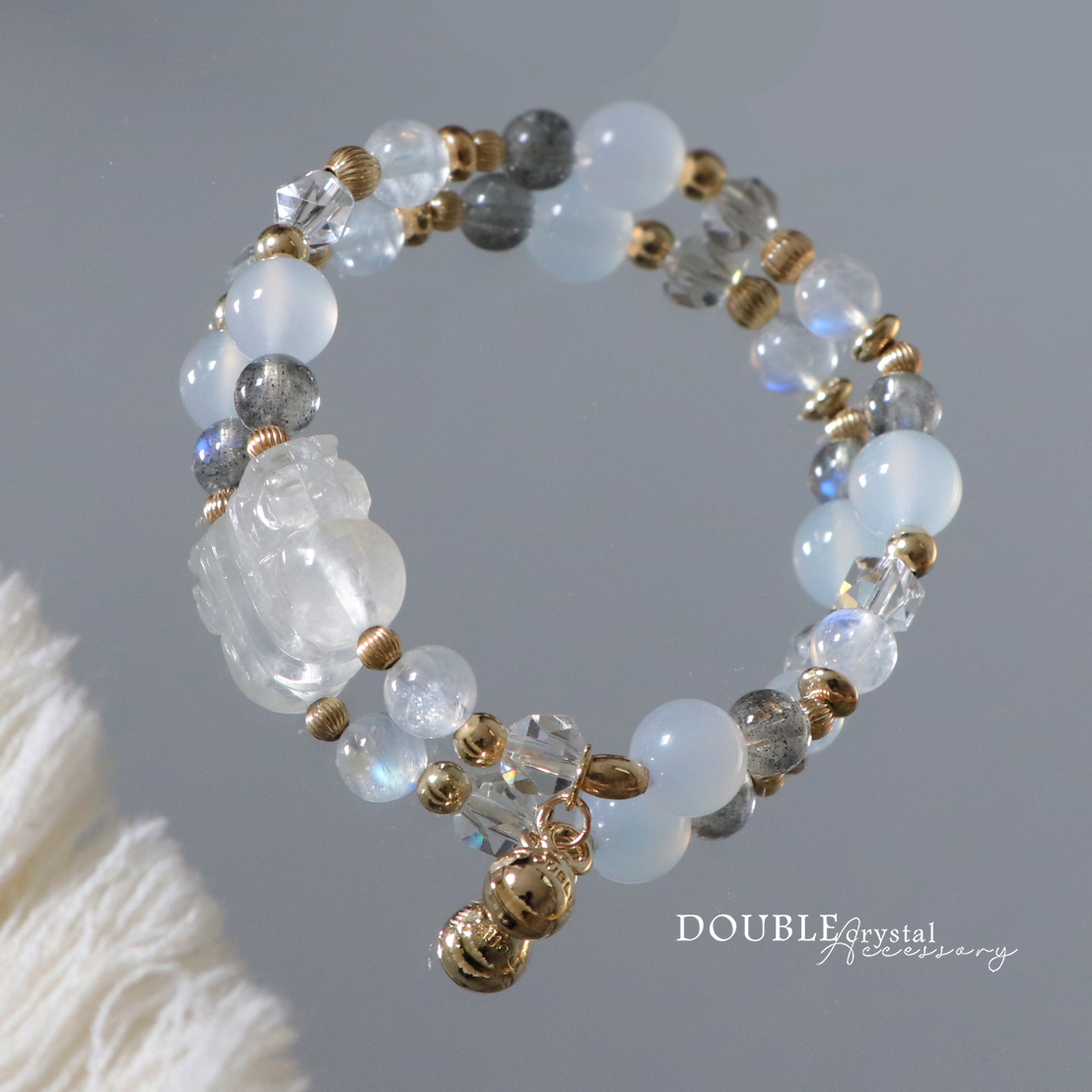 ＜貔貅款＞月的指引：月光石．拉長石．藍玉髓