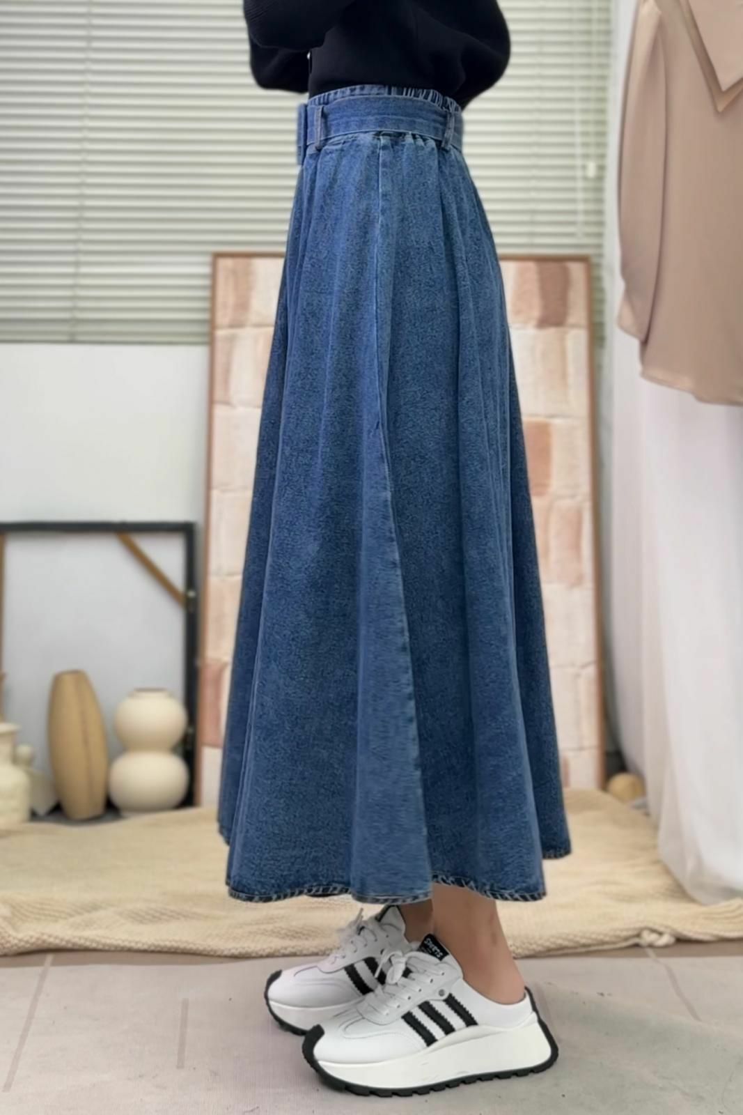 SK#6574🤍牛仔雨傘裙