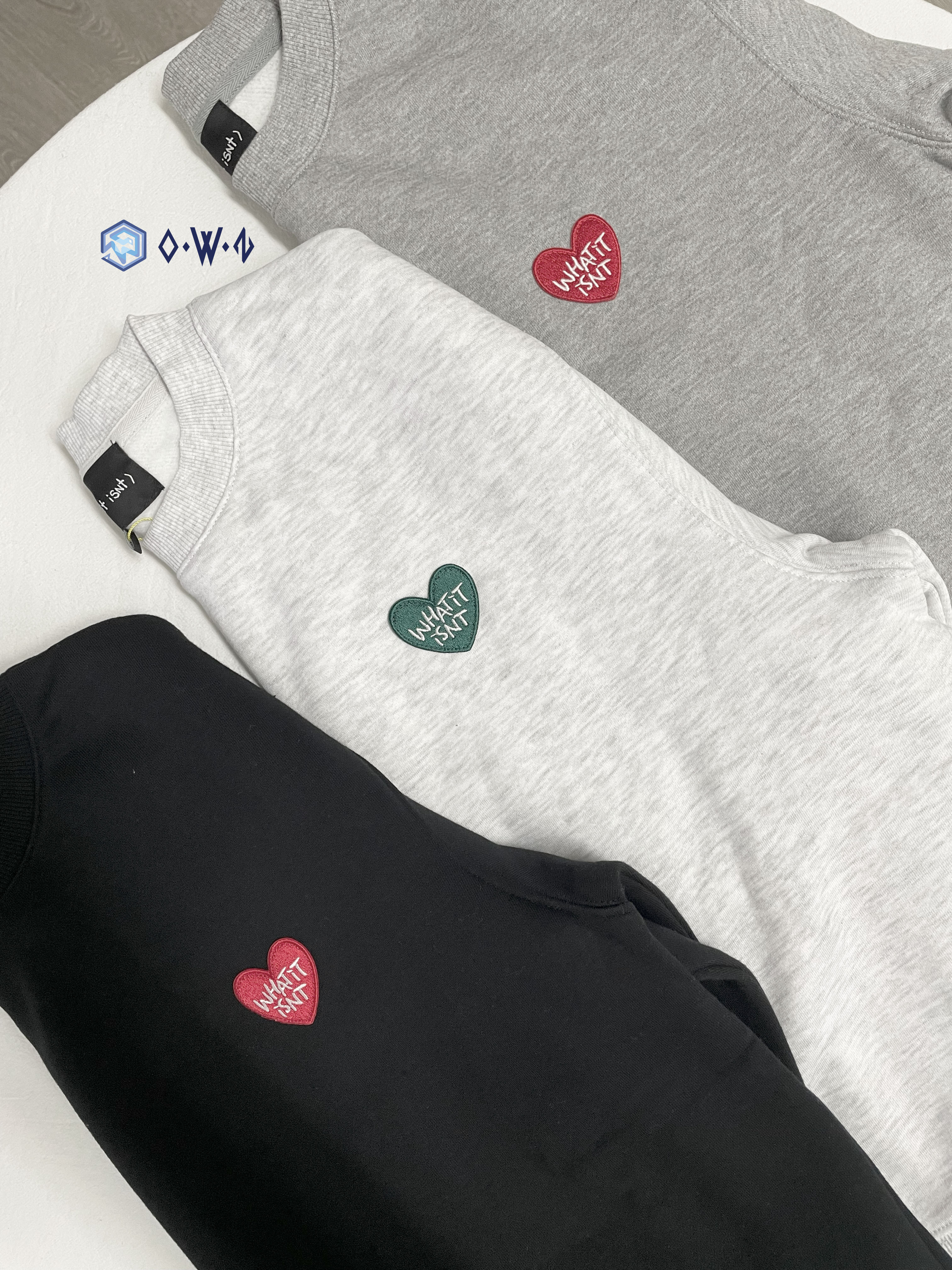 【OWN】What it isn't 秋冬 厚磅 刷毛 長袖 衛衣 不分男女 黑色 灰色 白灰 深藍