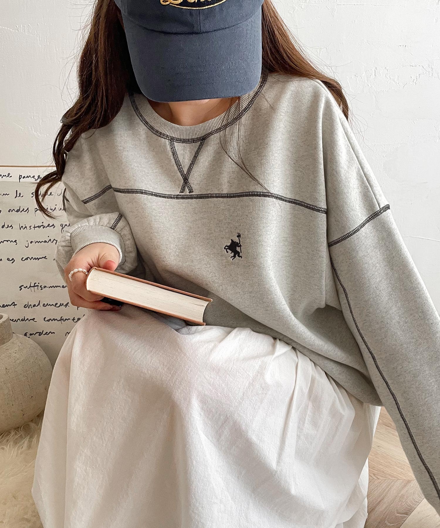 🇯🇵 日系品牌 JAVA 外縫線 拼接 拉絨 大學T 長袖 灰 綠 黑 藍 情侶衣 秋冬 / 現貨✨