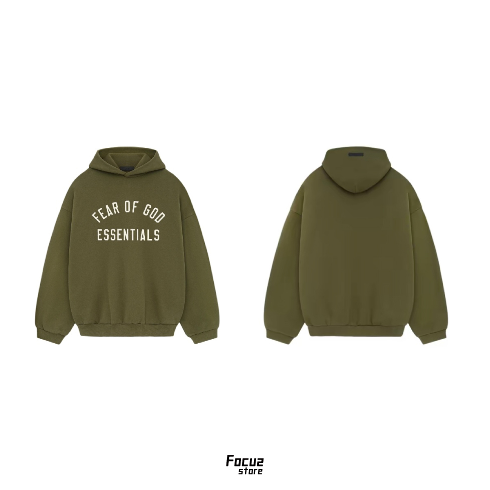 【Focus Store】現貨秒發 Fear of God Essentials FW24 Back To School系列 Fleece Hoodie "Military" 軍綠色 192BT246255F