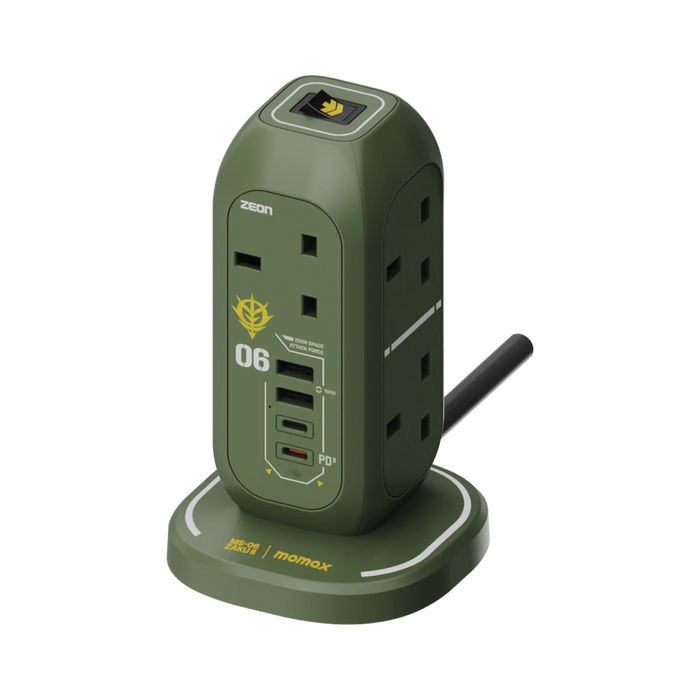 Momax x Gundam 機動戰士高達 x Momax 系列 ONEPLUG PD20W 2A2C 7位USB拖板 US18UKGDW / US18UKGDR / US18UKGDG