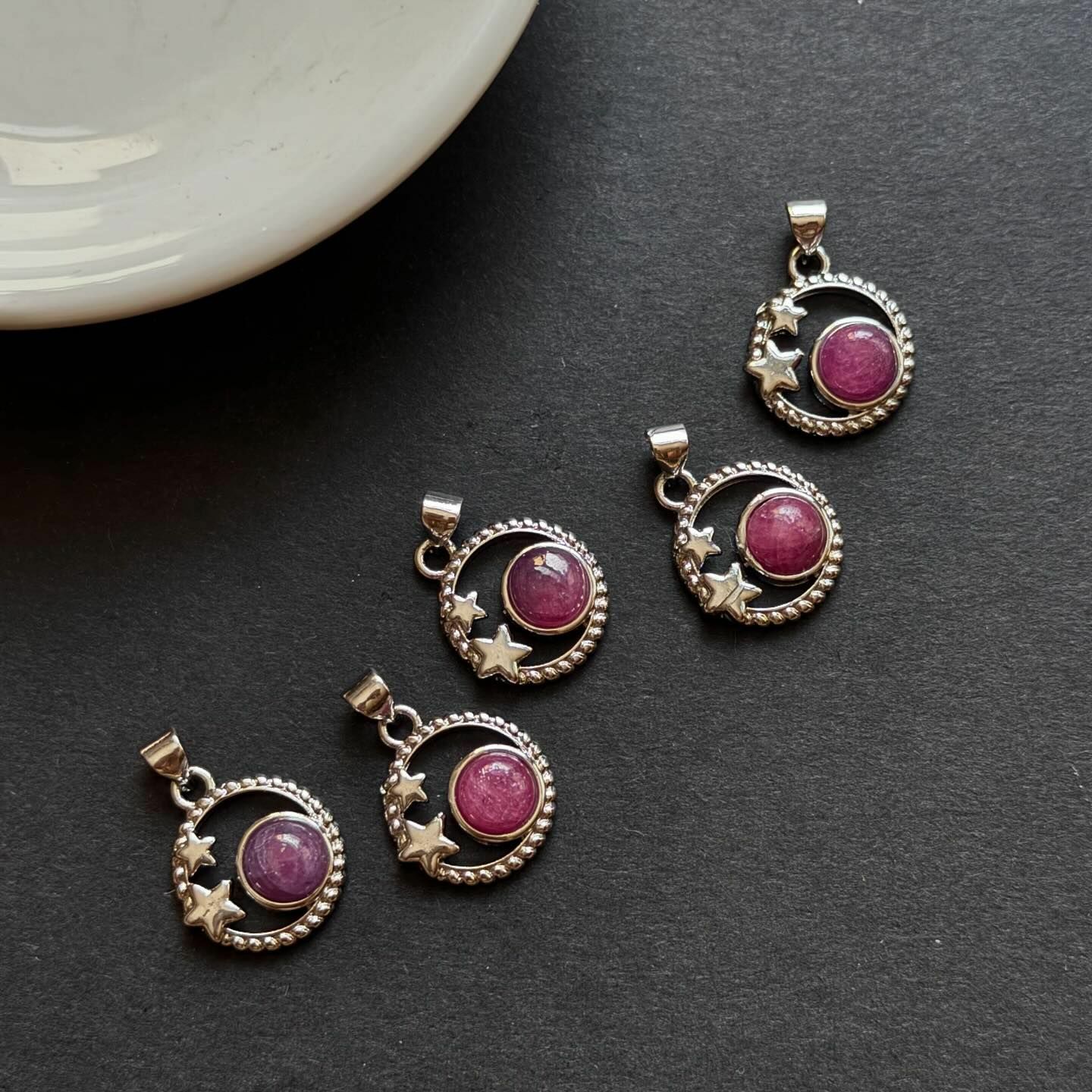 [原石] 紅寶石 水晶項鍊吊墜