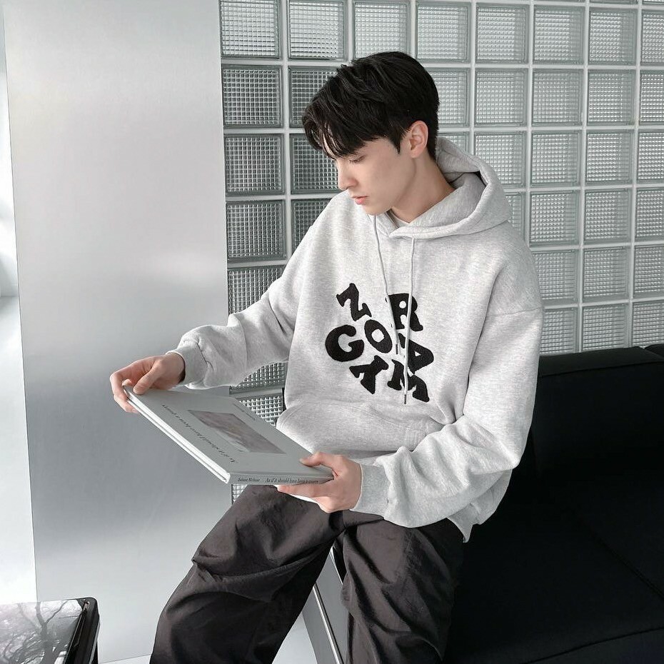 NOR字母內刷毛帽Tee（5colors）