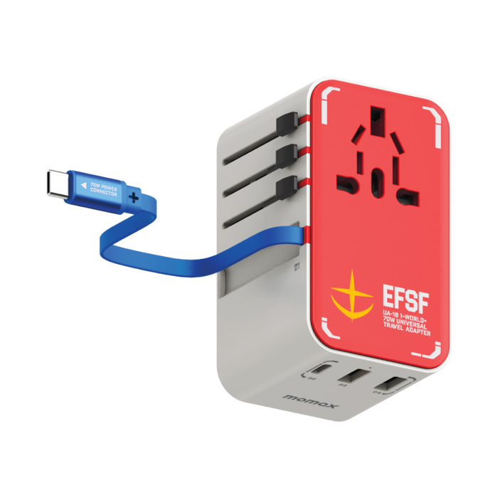 Momax x Gundam 機動戰士高達 x Momax 系列 1-World+ 70W GaN 伸縮充電線旅行插座 UA18GDW / UA18GDG / UA18GDR