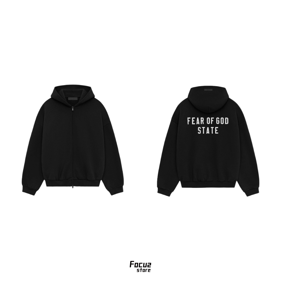 【Focus Store】現貨秒發 Fear of God Essentials FW24 Home Coming系列 Heavy Fleece Fullzip Hoodie "Black" 黑色 192BT246240F