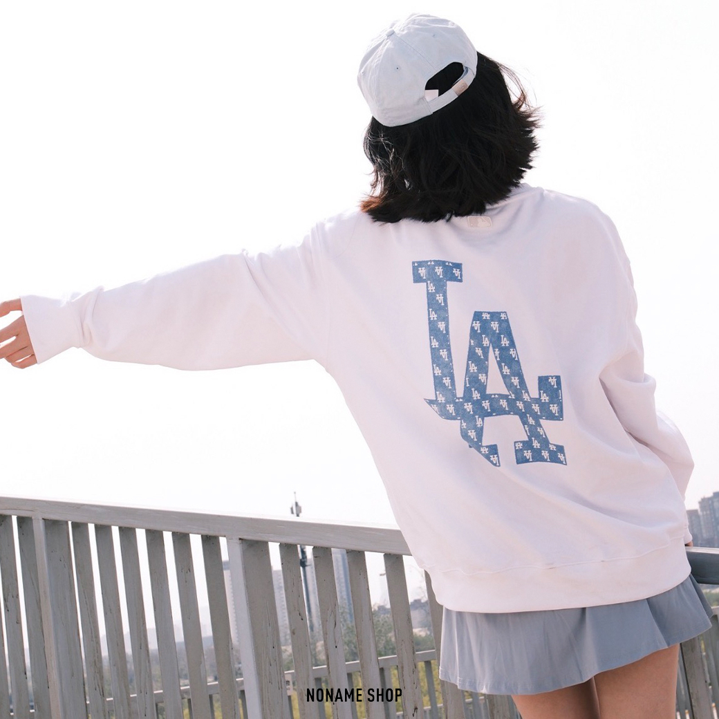 MLB SS24 洛杉磯道奇/紐約洋基 老花LOGO 大學T 兩色 (男款)