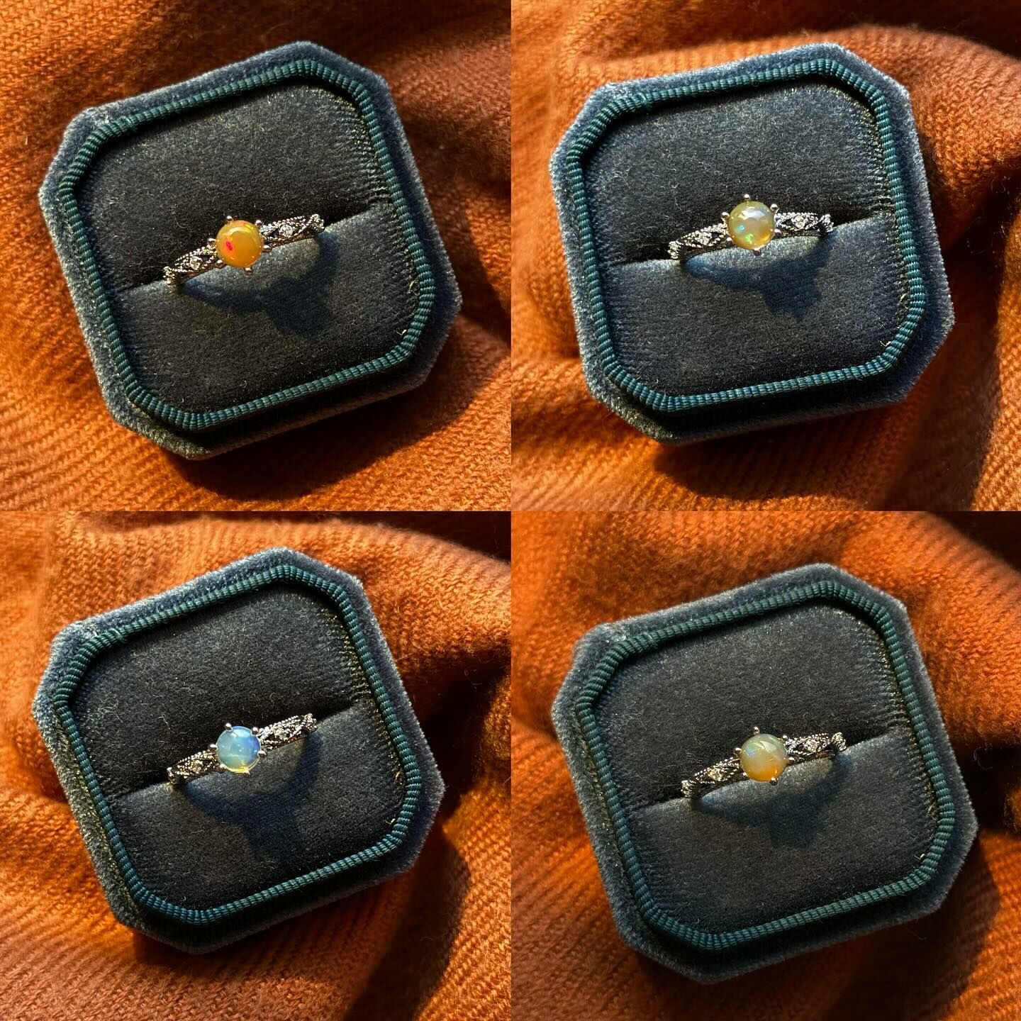 [原石] 衣索比亞蛋白石 水晶戒指