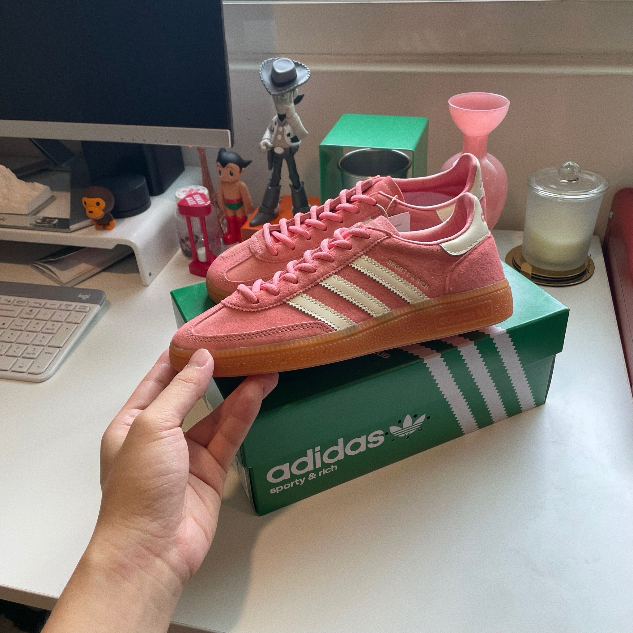 Adidas Originals Handball Spezial Sporty & Rich 粉橘 焦糖 復古鞋 IH2610