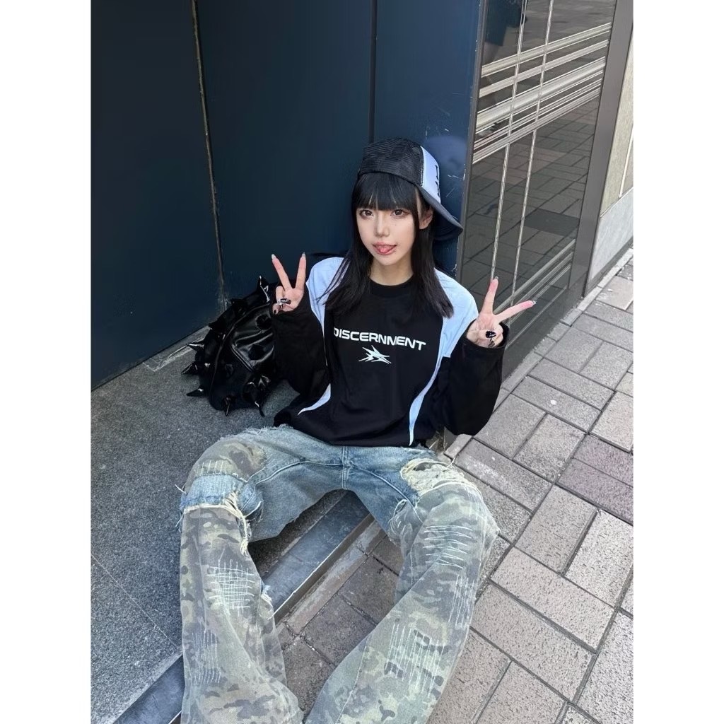 (GOAL) DCM 賽車 運動風 幾何 拼接 長T