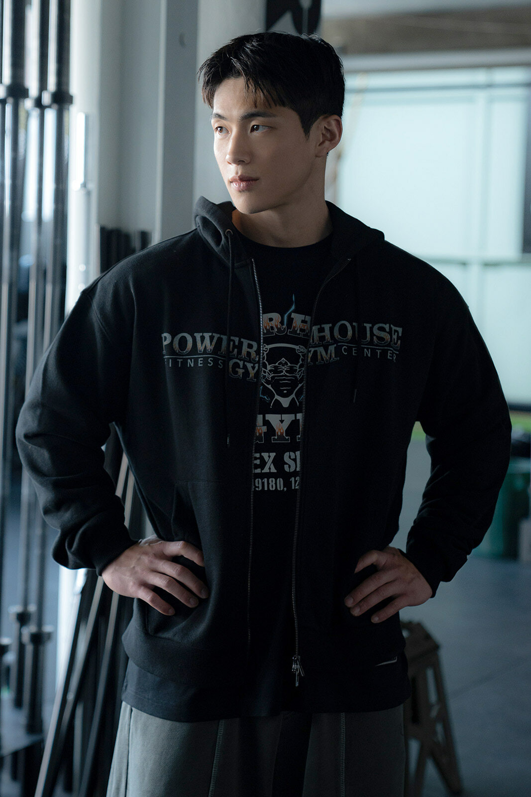 HDEX Powerhouse Hoodie Zip-up - BLACK