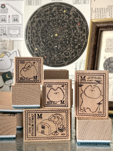 Mewmewbeam｜貓貓復古木頭印章 Ver.2（共四種）
