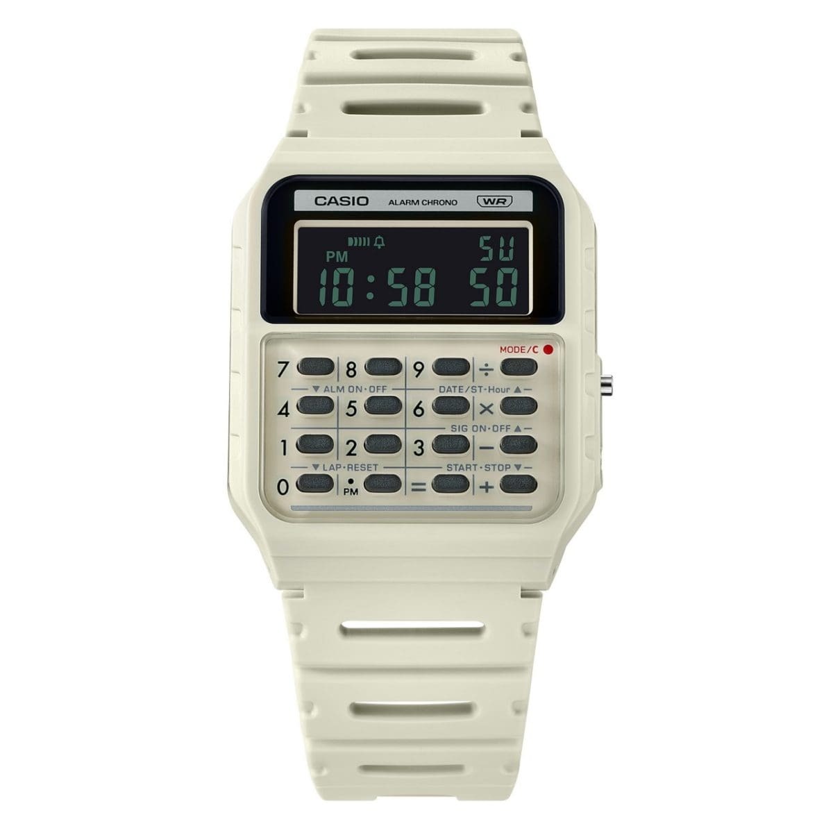 Casio CA-53WB-8B 灰白色 方形計算機 復古跳字錶