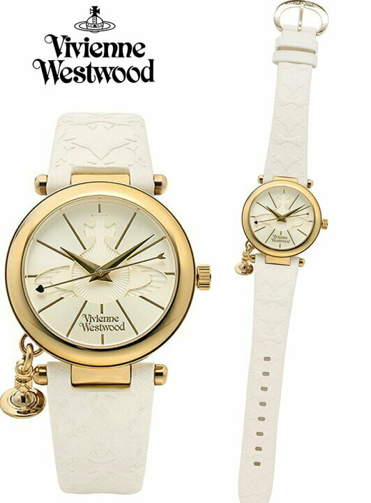VV006WHWH Vivienne Westwood 微微安 西太后 女裝 經典米白色壓花真皮錶帶  手錶 (香港行貨)