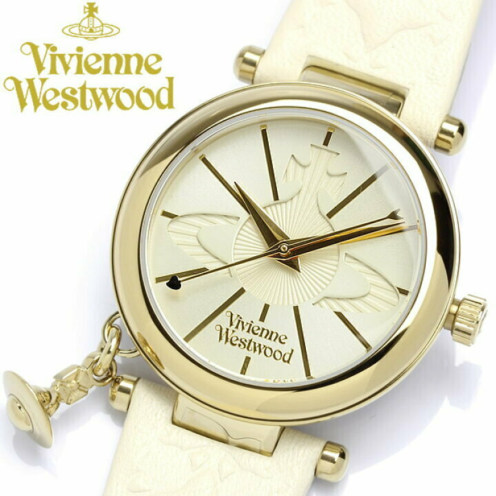 VV006WHWH Vivienne Westwood 微微安 西太后 女裝 經典米白色壓花真皮錶帶  手錶 (香港行貨)