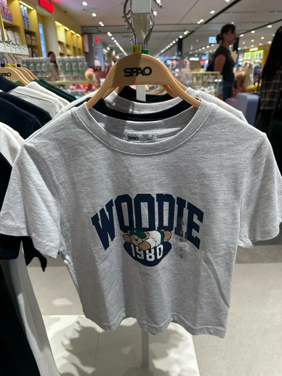 [S] SPAOWOODY GRAPHIC CROP SHORT SLEEVE T-SHIRT,LIGHT GREY, SPRPE24G67-02-16 (SSP73)