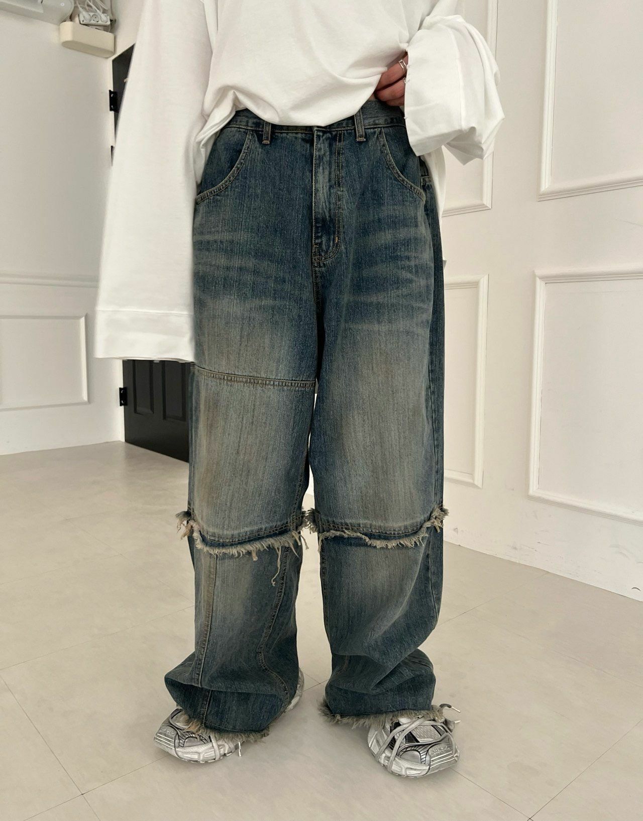 洗水流蘇鬆身牛仔褲 Votus-071P