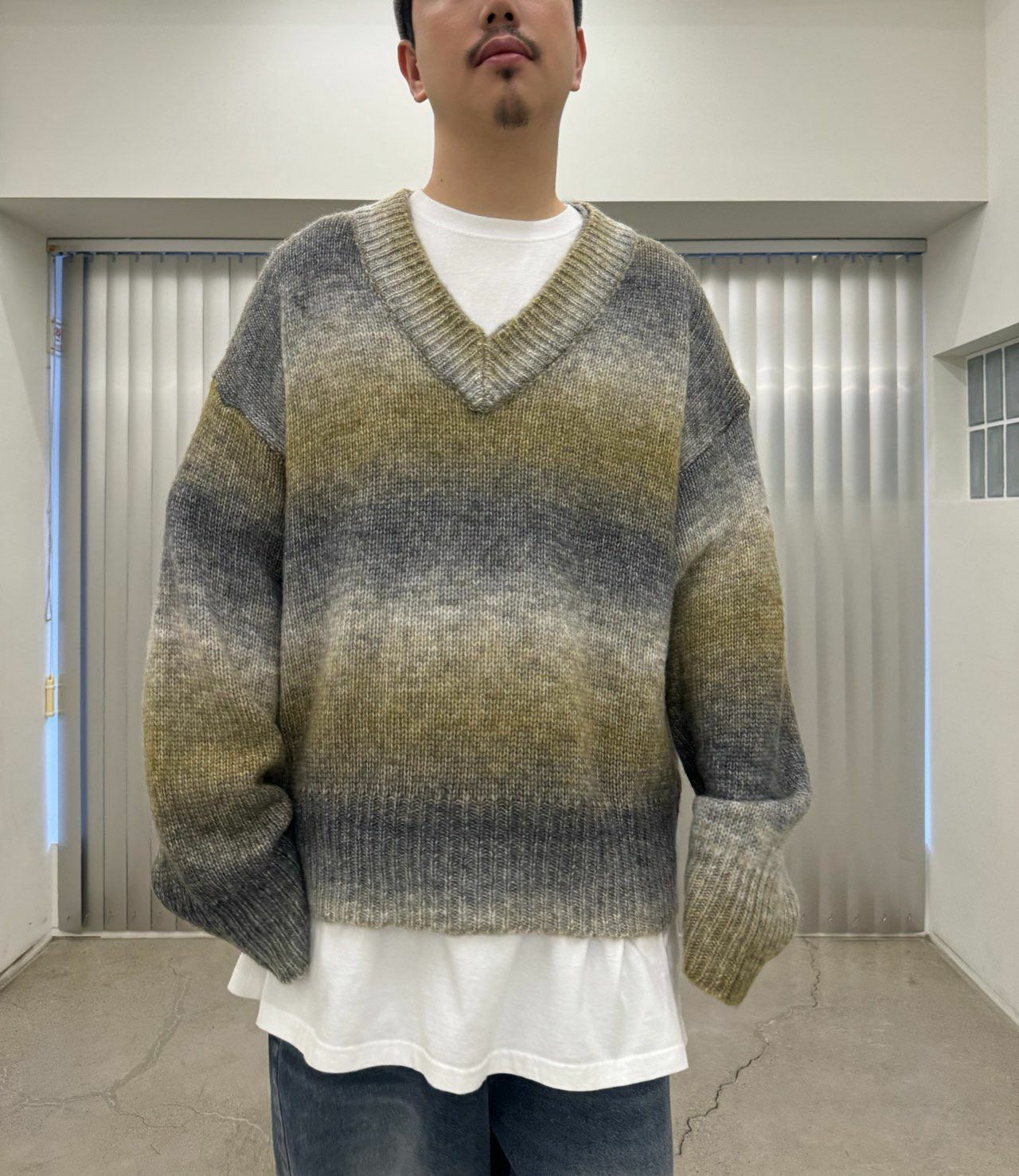 V領混色針織衫 Votus-072T