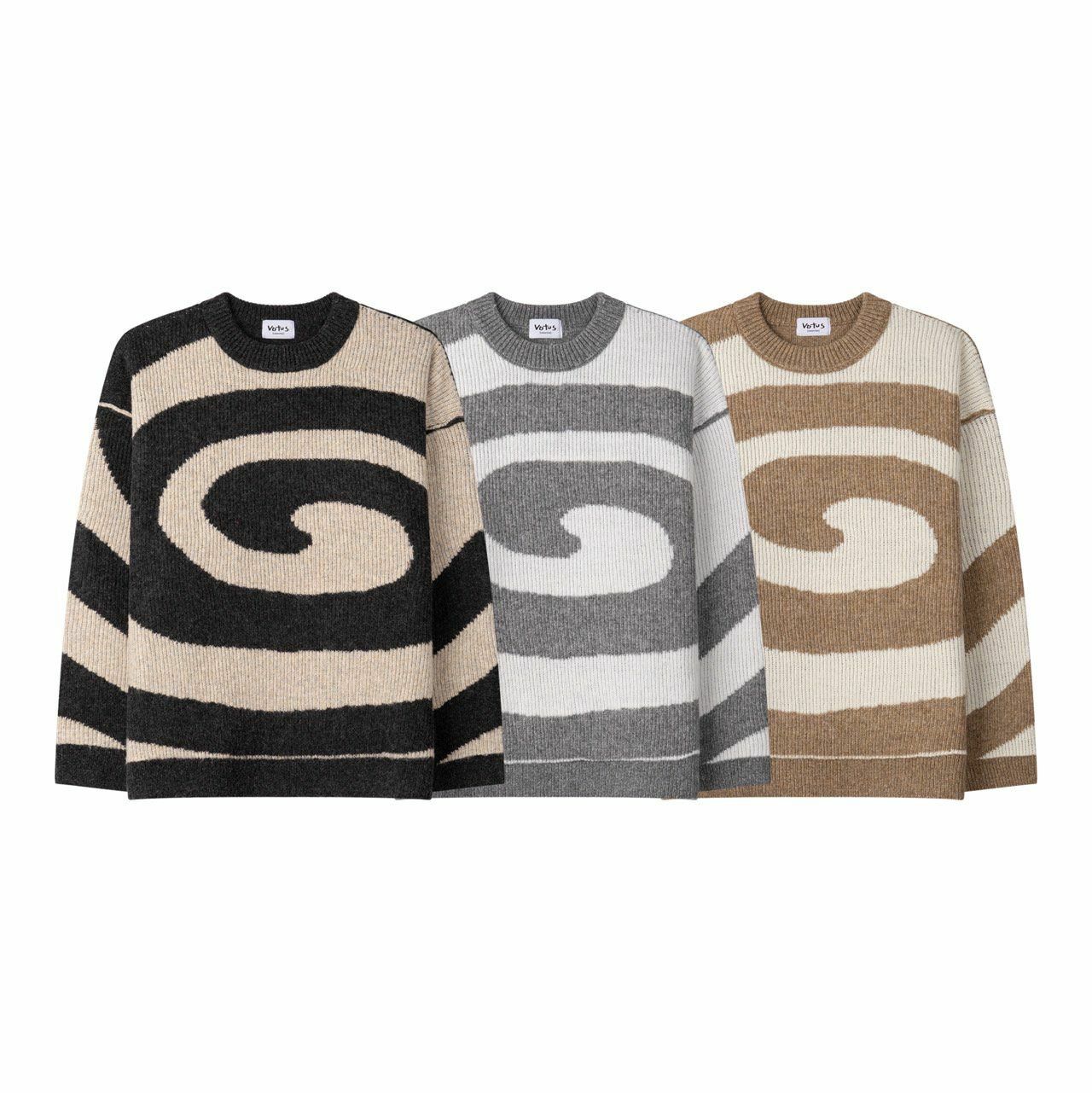 圓領拼色針織衫 Votus-073T