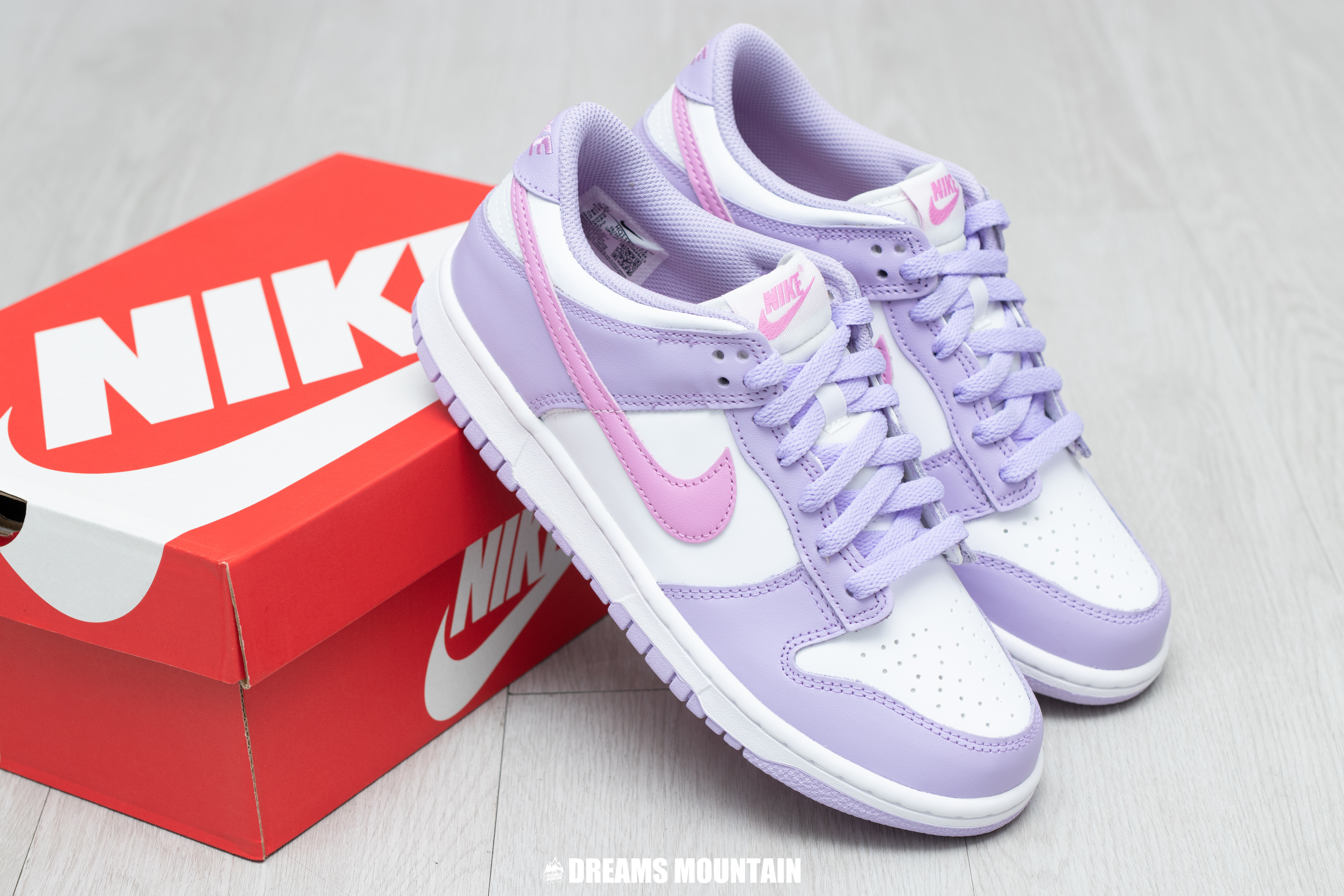 【預訂】Nike Dunk Low 繡球花紫白 -GS