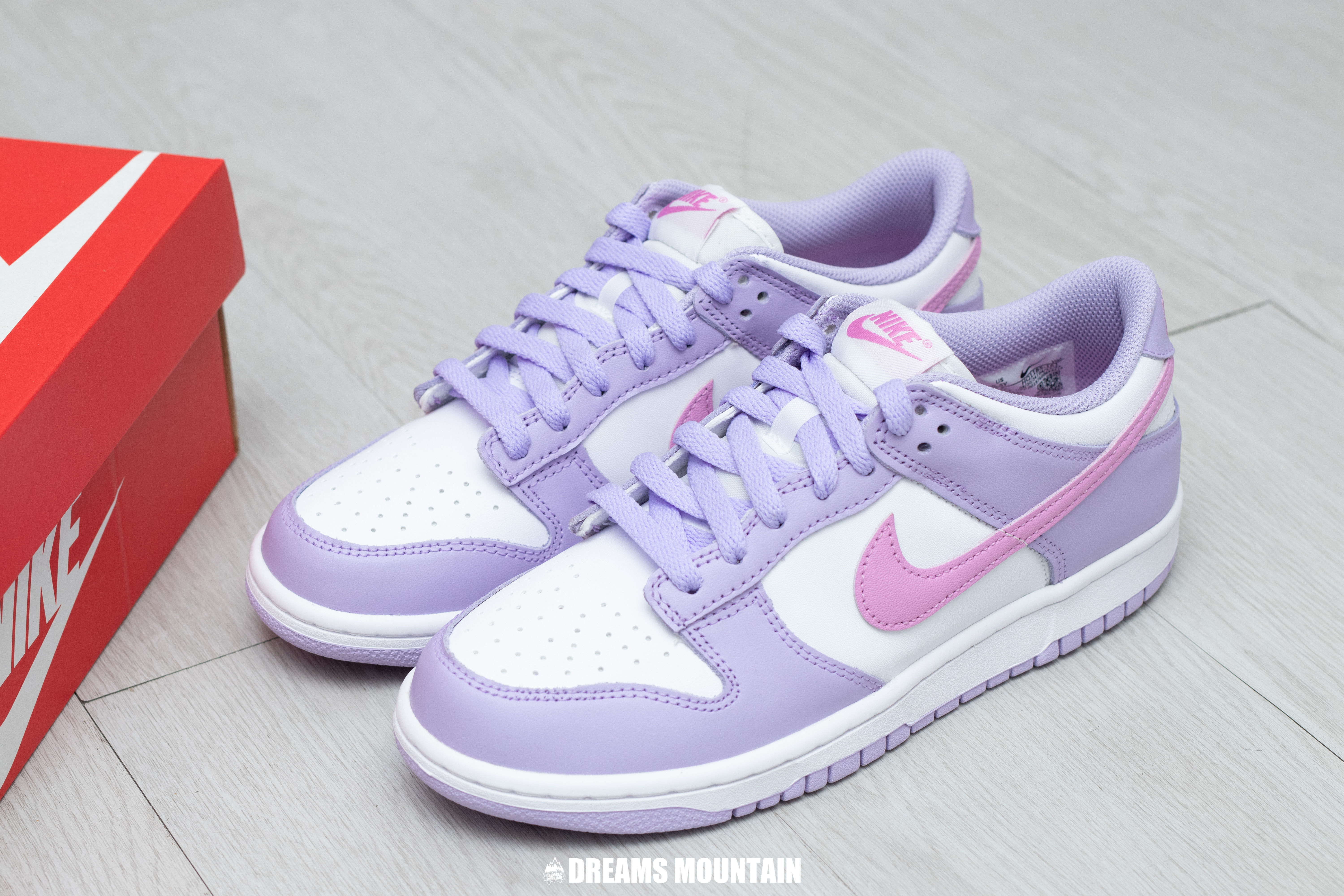 【預訂】Nike Dunk Low 繡球花紫白 -GS