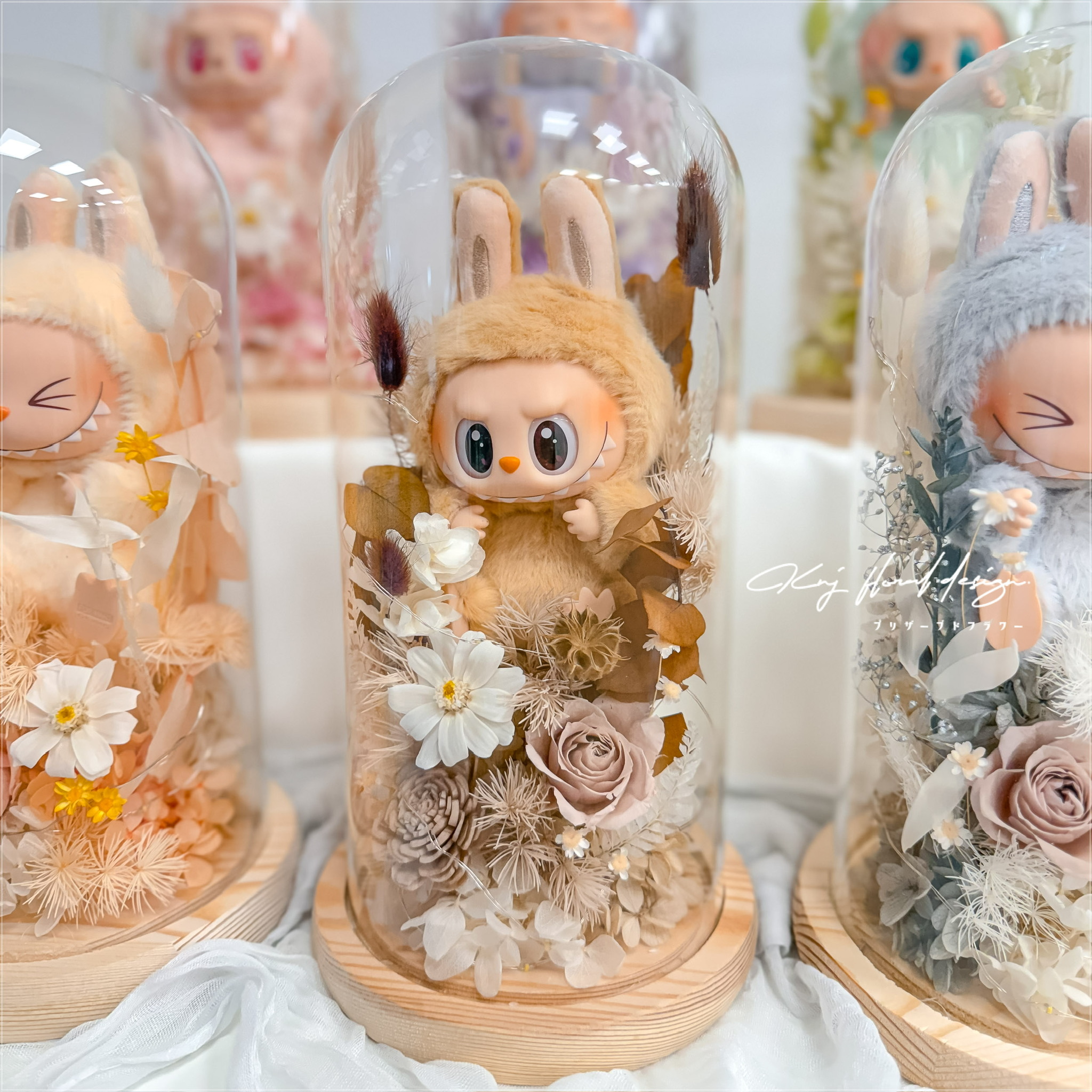 坐坐系列LABUBU永生花玻璃燈盅