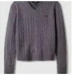 [S] WHO.A.U STEVE CABLE V-NECK PULL OVER,PURPLE, WHKAE4912F-75-PURPLE (SWAU387)