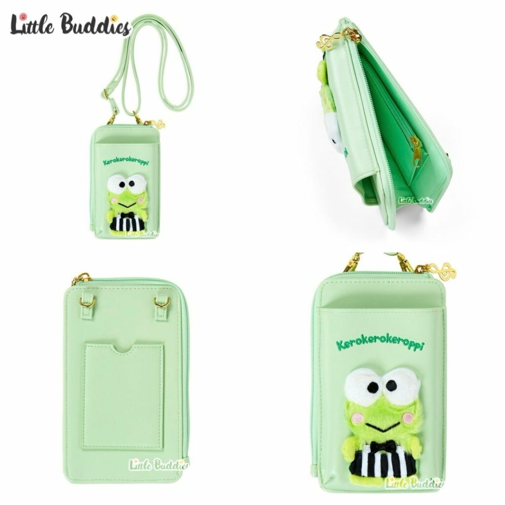 日本 Sanrio PU皮斜揹手機袋 - Kero Kero Keroppi 青蛙仔 x AP鴨 音樂主題系列