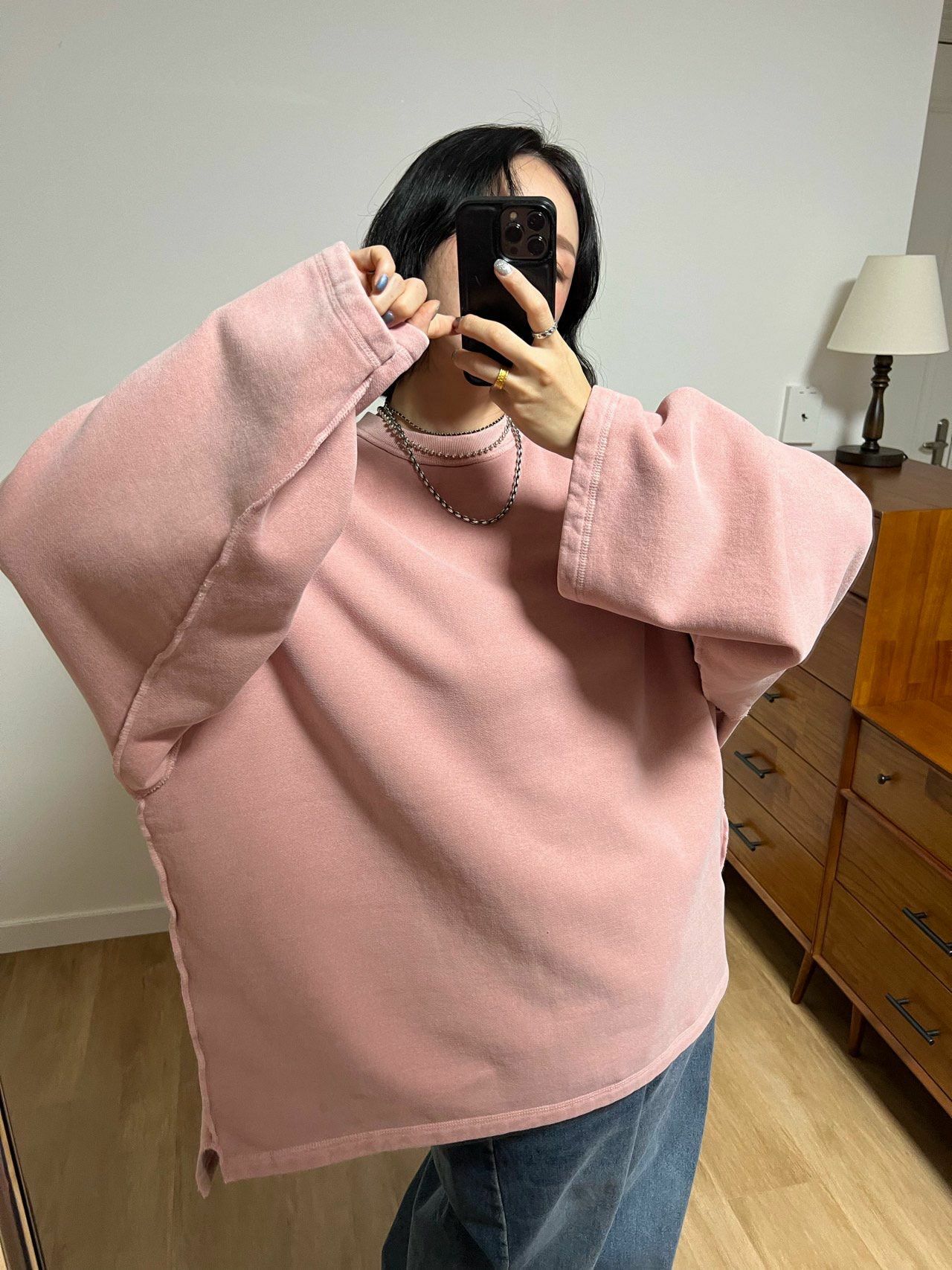 OverSize洗水淨色長袖衫 Votus-080T