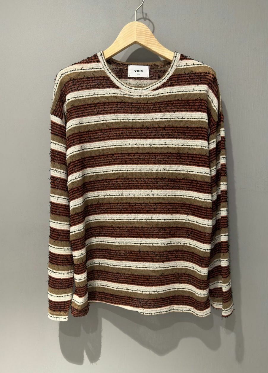 橫間長袖針織衫 VOID-040T