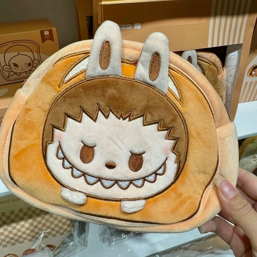 POP MART 泡泡瑪特 泡泡萌粒烤麵包系列 拉布布 Labubu 絨毛 收納包 -泡泡瑪特城市樂園