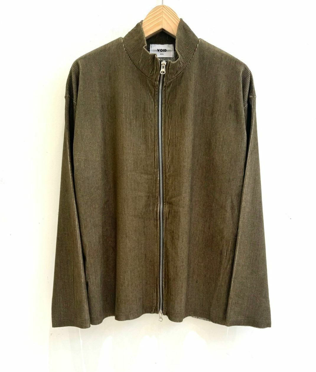 企領暗直紋連帽拉鍊外套 VOID-046JK