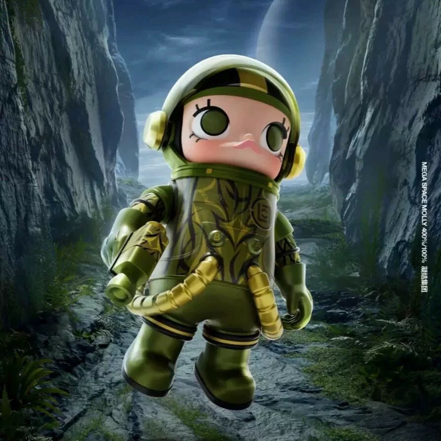 POP MART 泡泡瑪特 MEGA SPACE MOLLY X CLOT 凝結集團 100% 綠荊棘 -泡泡瑪特城市樂園