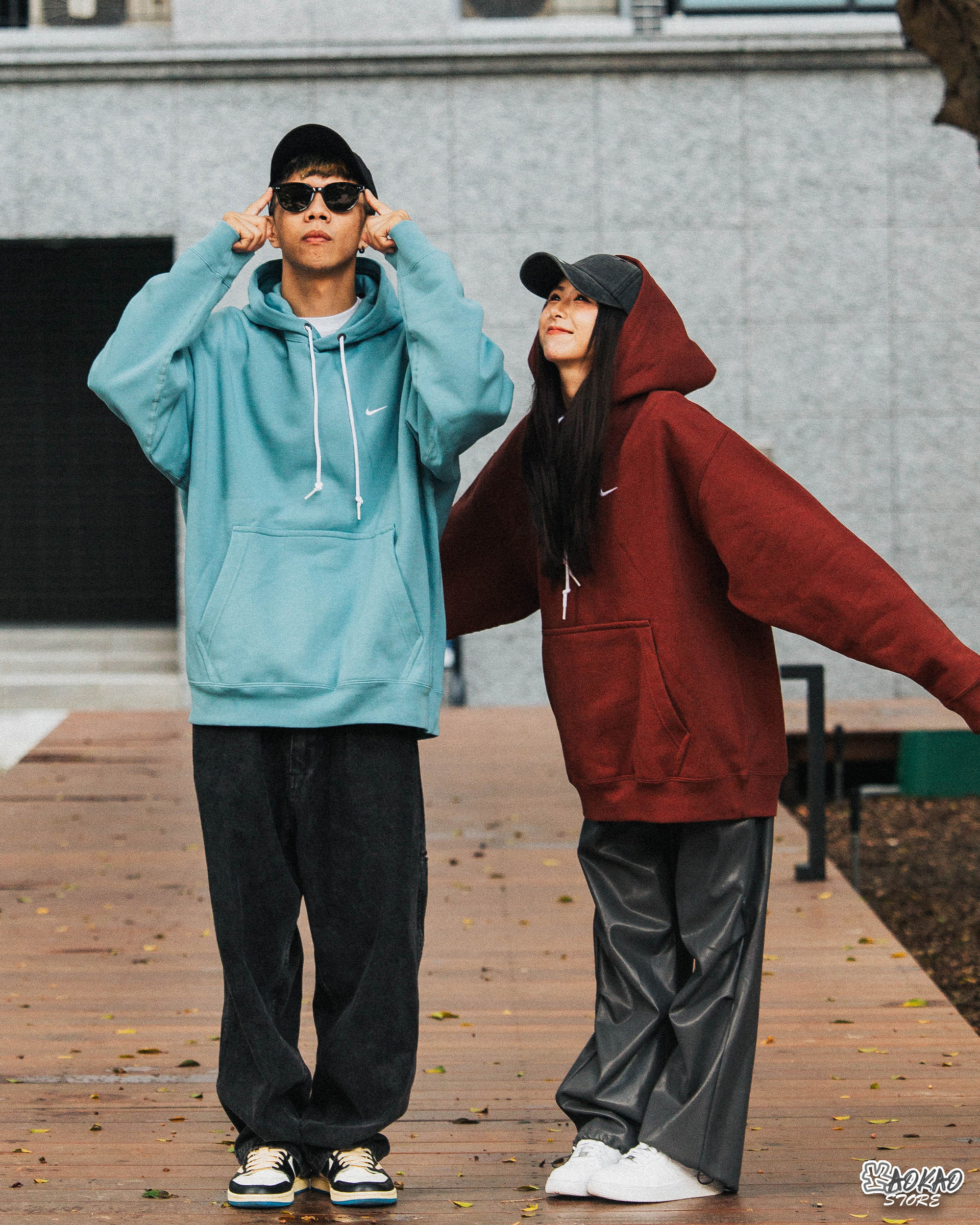 NIKE SOLO SWOOSH 加絨連帽上衣 湖水藍 帽T 素色 男款【DX1355-464/231】